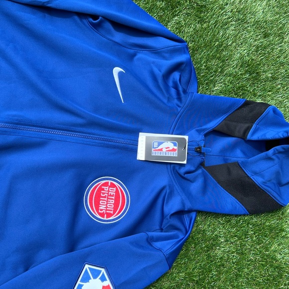 $140 XL-3XLT Nike Detroit Pistons 75th Anniversary NBA Showtime Hooded Jacket - Picture 6 of 14